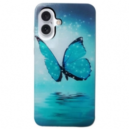 Skal iPhone 16 Blå Fjäril
