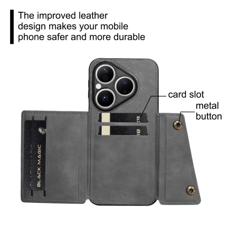 Skal Huawei Pura 80 Telefonfodral Lädereffekt Korthållare