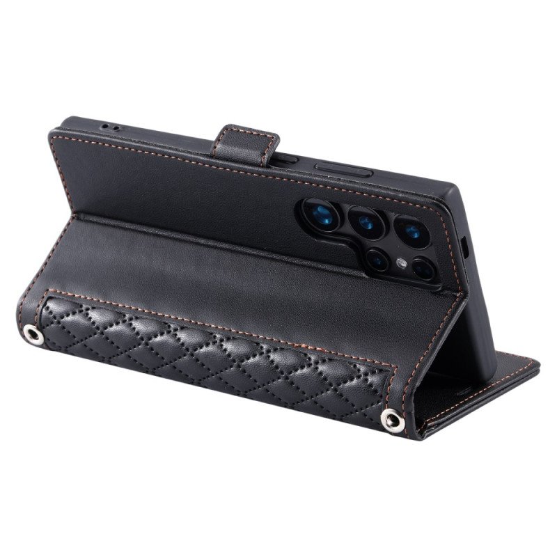 Fodral Samsung Galaxy S26 Ultra Quiltad Med Rem