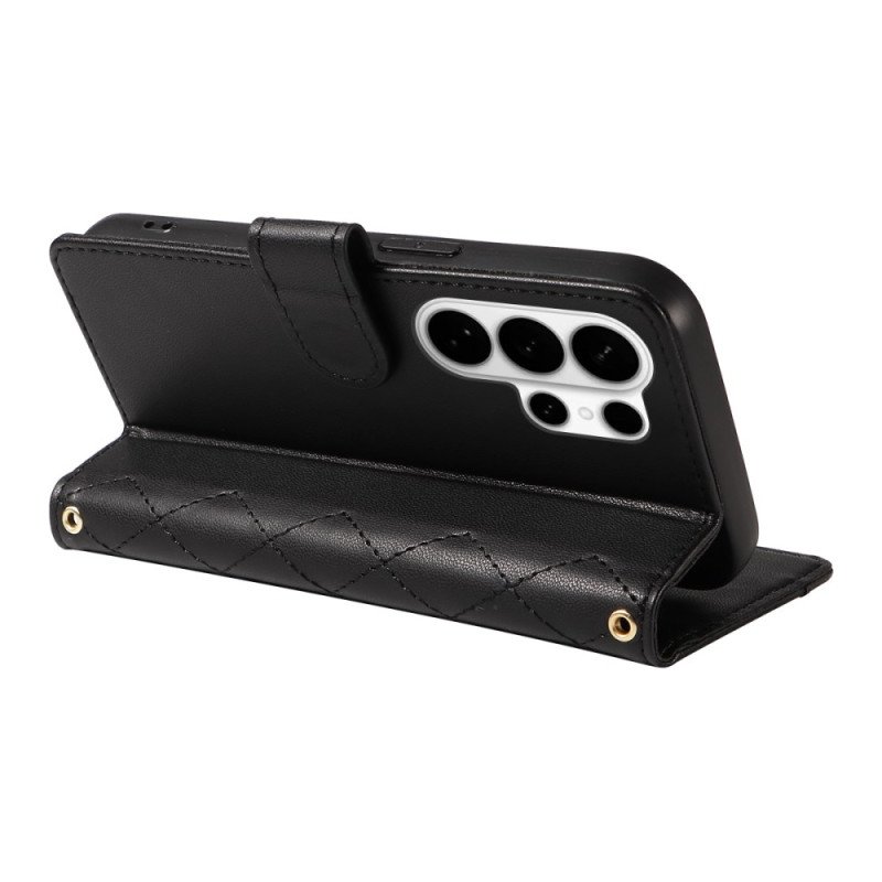 Fodral Samsung Galaxy S26 Ultra Quiltad Med Rem Och Axelrem