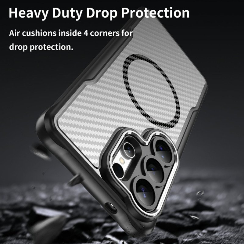 Skal För Samsung Galaxy S26 Ultra Magsafe Hybrid Protection Kolfiberstruktur