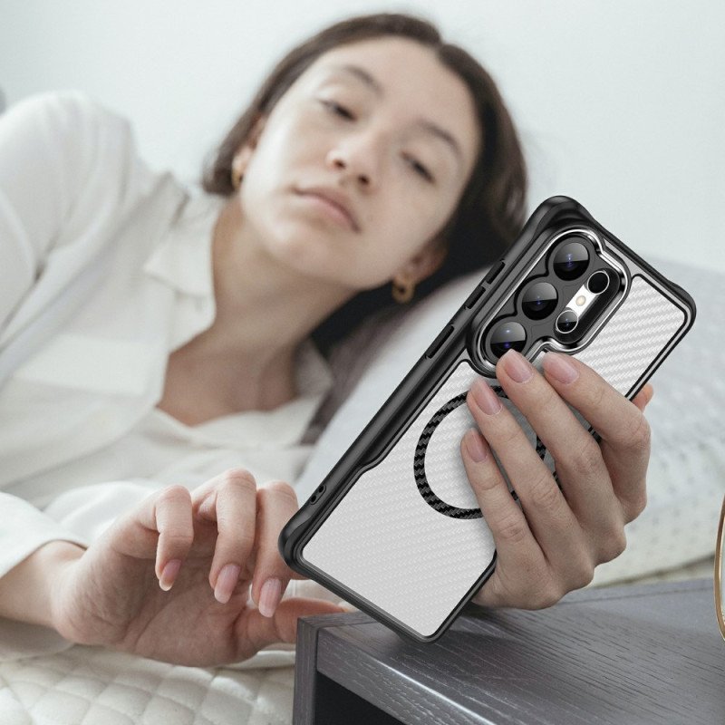 Skal För Samsung Galaxy S26 Ultra Magsafe Hybrid Protection Kolfiberstruktur