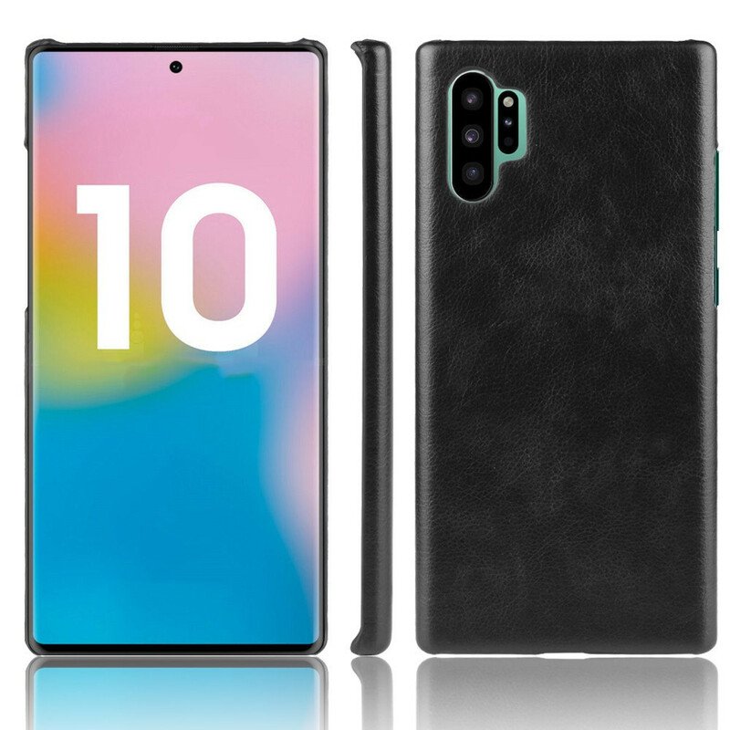 Skal Samsung Galaxy Note 10 Plus Klassisk Litchi Lädereffekt
