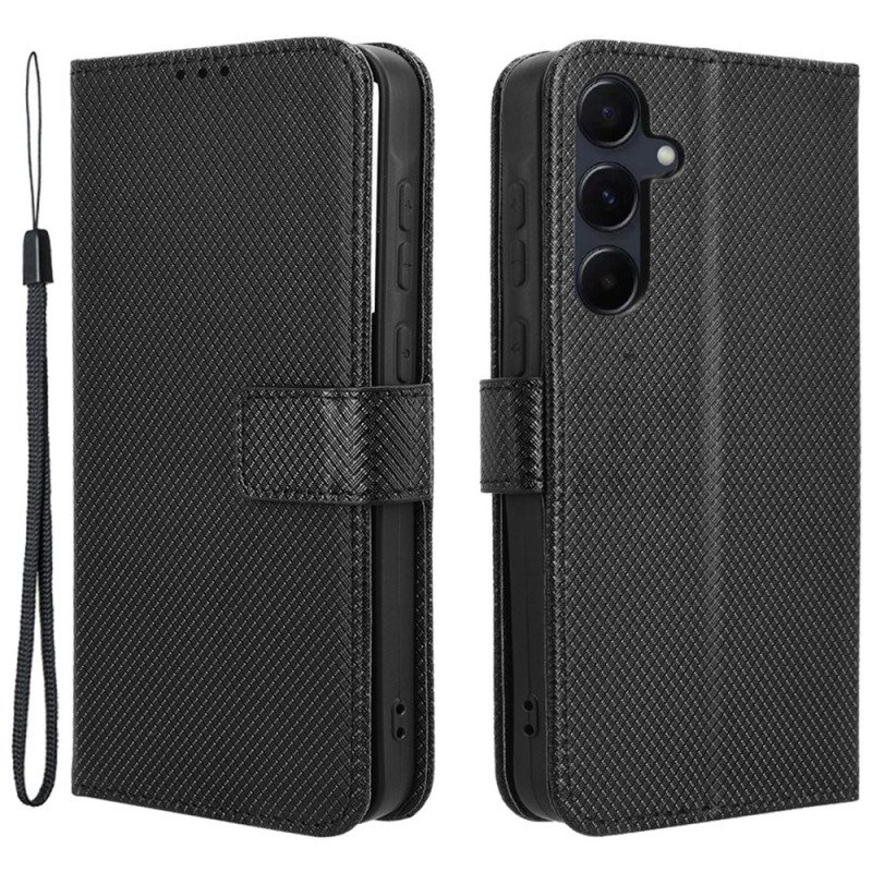 Läderfodral Samsung Galaxy A55 5g Telefonfodral Strukturerad Remdesign