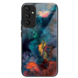 Skal För Samsung Galaxy A55 5g Färgglada Moln Av Härdat Glas