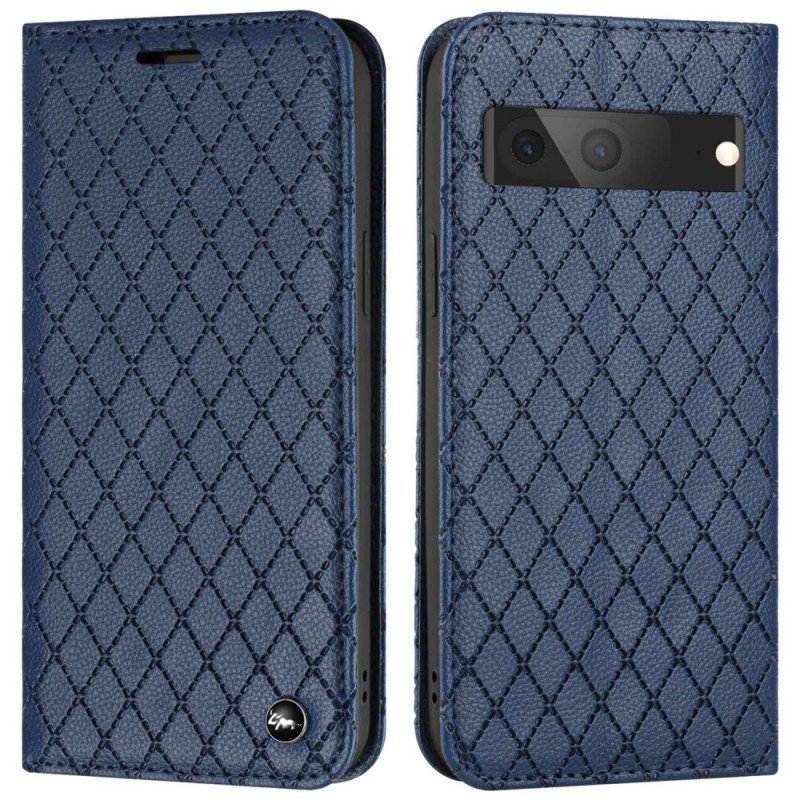 Folio-fodral Google Pixel 7 Läderfodral Rfid Diamanter