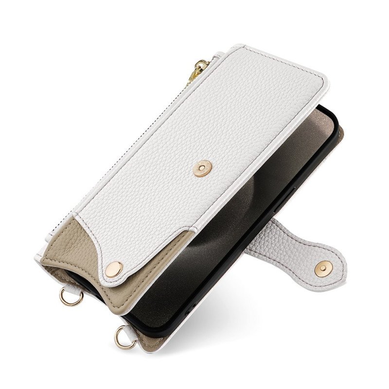 Fodral Vivo V50 5g Plånbok Med Lädereffekt Och Kedje