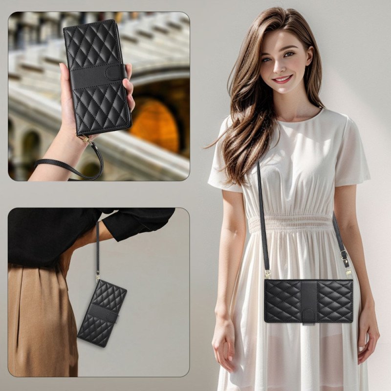 Fodral Vivo V50 5g Quiltad Med Rem Och Axelrem