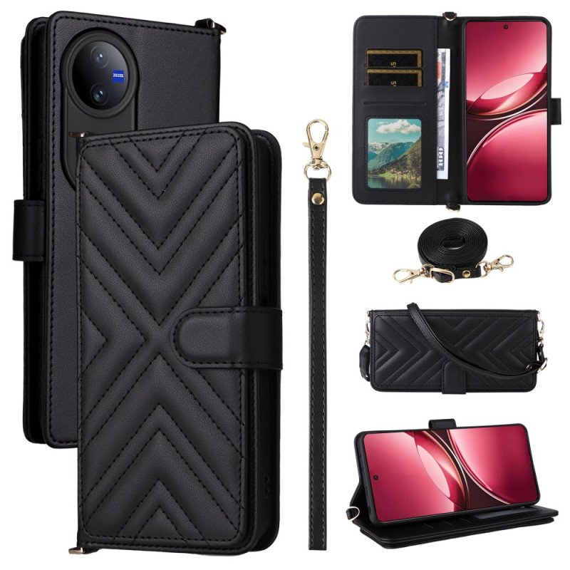 Fodral Vivo V50 5g Quiltad Med Remmar