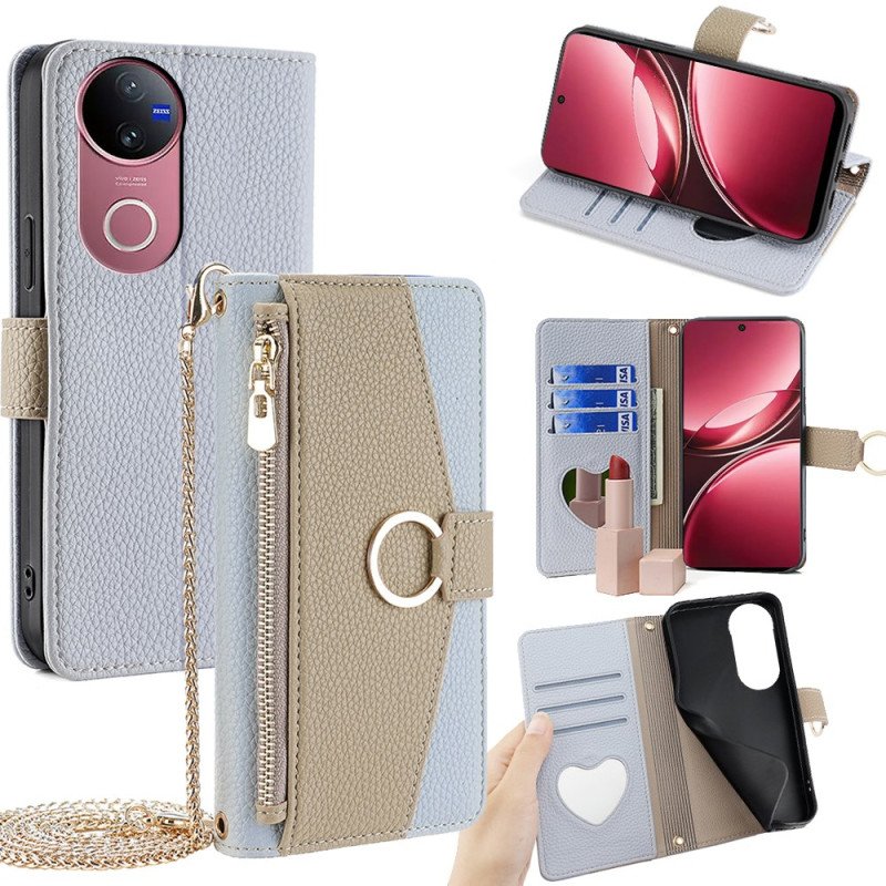 Fodral Vivo V50 5g Spegelplånbok Och Kedja