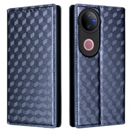 Folio-fodral Vivo V50 5g Med Tryckt Diamantmönster