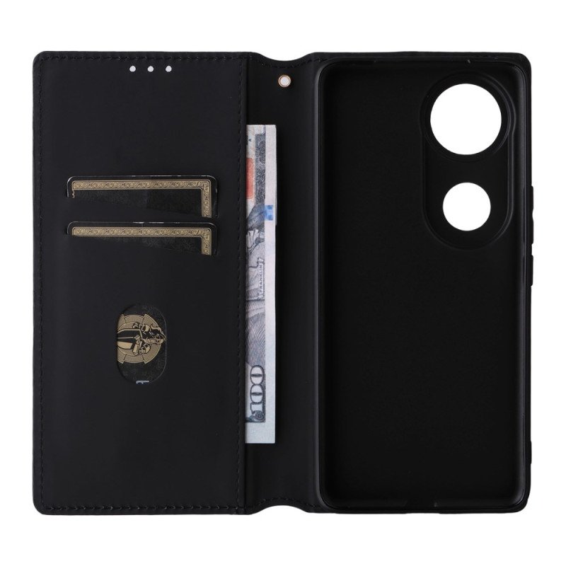 Folio-fodral Vivo V50 5g Med Tryckt Diamantmönster