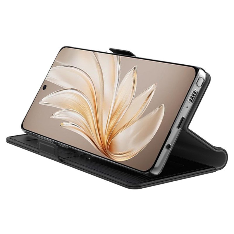 Läderfodral Vivo V50 5g Telefonfodral Korthållare Och Spegel