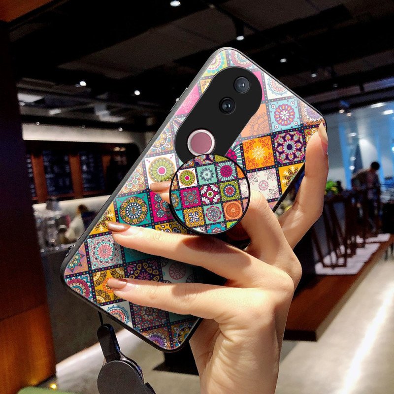 Skal Vivo V50 5g Stativ Och Rem I Lapptäcke