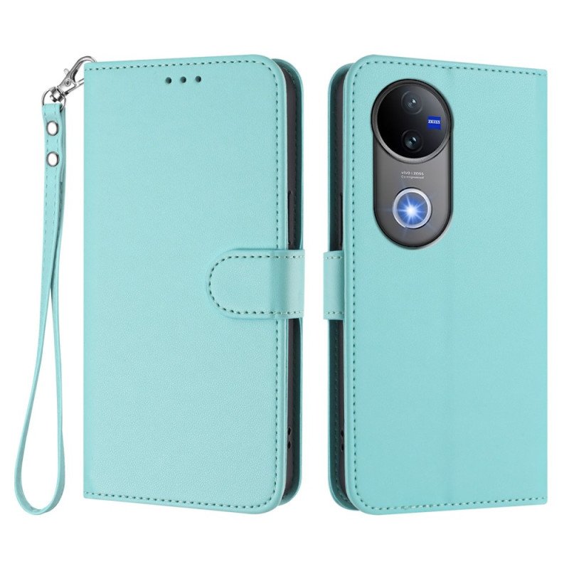 Skyddsfodral Vivo V50 5g Enkelt Konstläder Med Rem