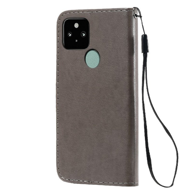 Fodral Google Pixel 5 Med Kedjar Katt Och Bi Med Snodd