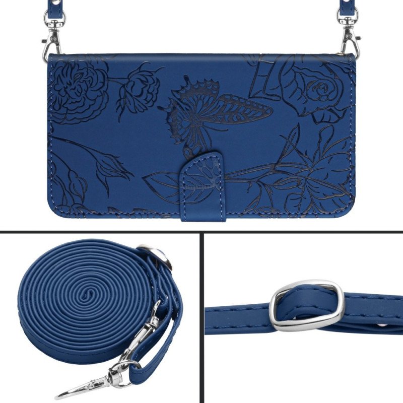 Fodral Realme C75 Axelrem Med Fjärilstryck