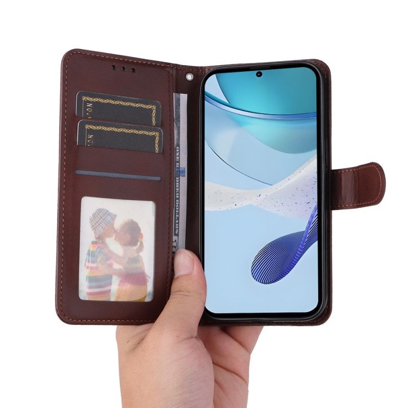 Läderfodral Realme C75 Telefonfodral Enfärgad Med Rem