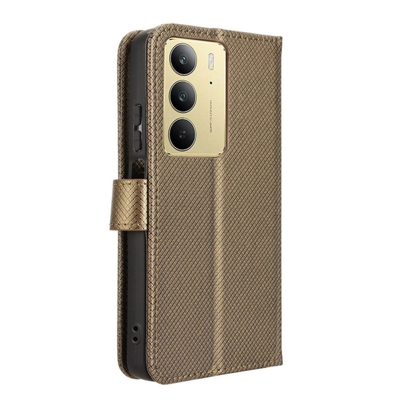 Läderfodral Realme C75 Telefonfodral Prickig Rem