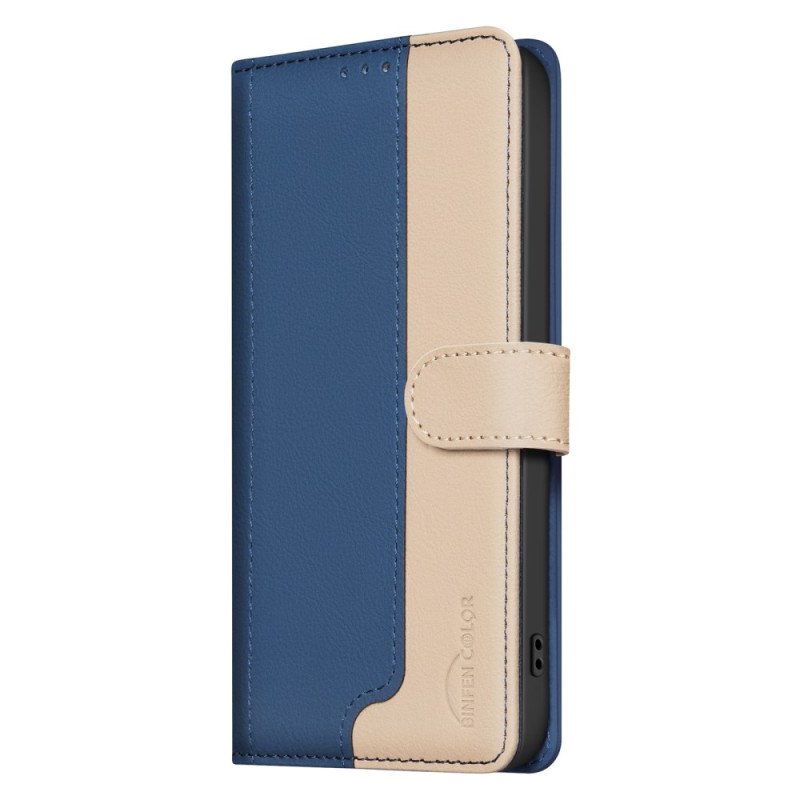 Läderfodral Realme C75 Telefonfodral Tvåfärgad Binfen-färg