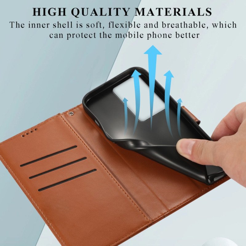 Läderskal Fodral Realme C75 Linjer