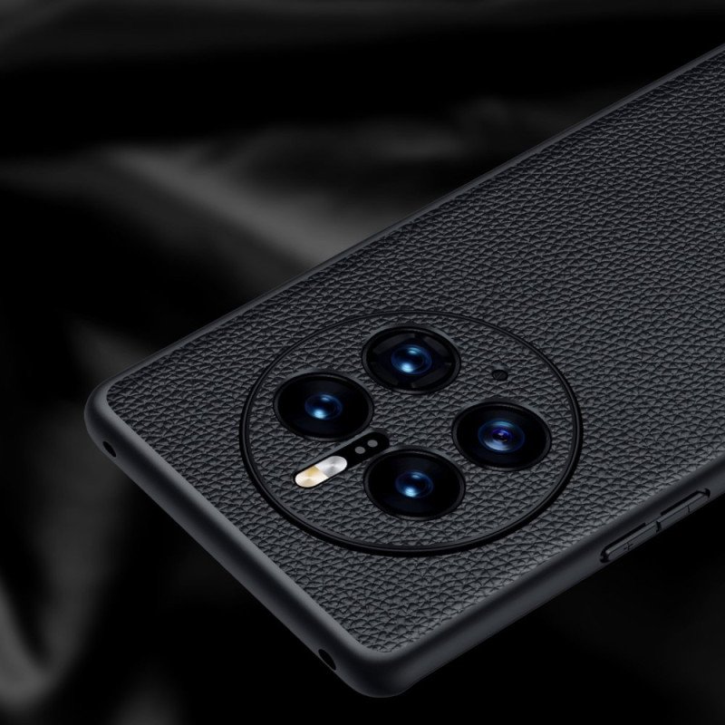 Skal Huawei Mate 50 Pro Äkta Litchi Läder