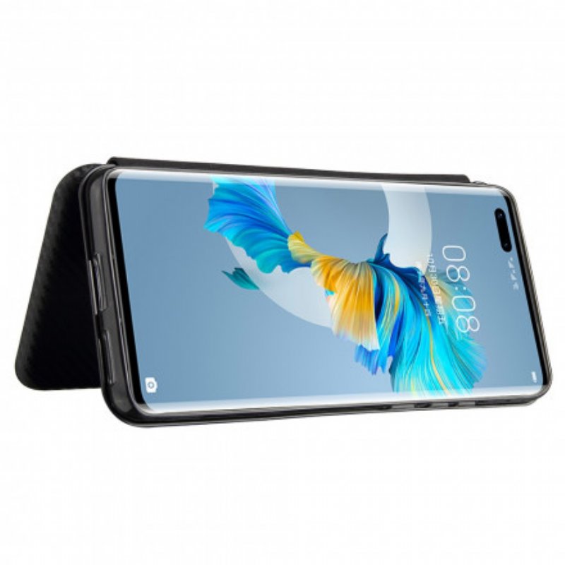 Folio-fodral Huawei Mate 40 Pro Läderfodral Kolfiber
