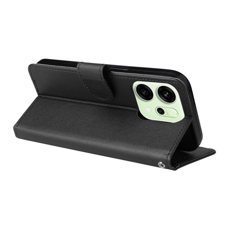 Fodral Oppo Reno 14 5g Enfärgad Lädereffekt Med Rem