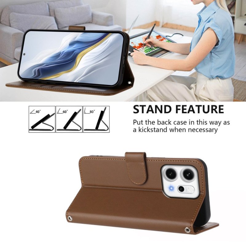 Läderfodral Oppo Reno 14 5g Telefonfodral Monokrom