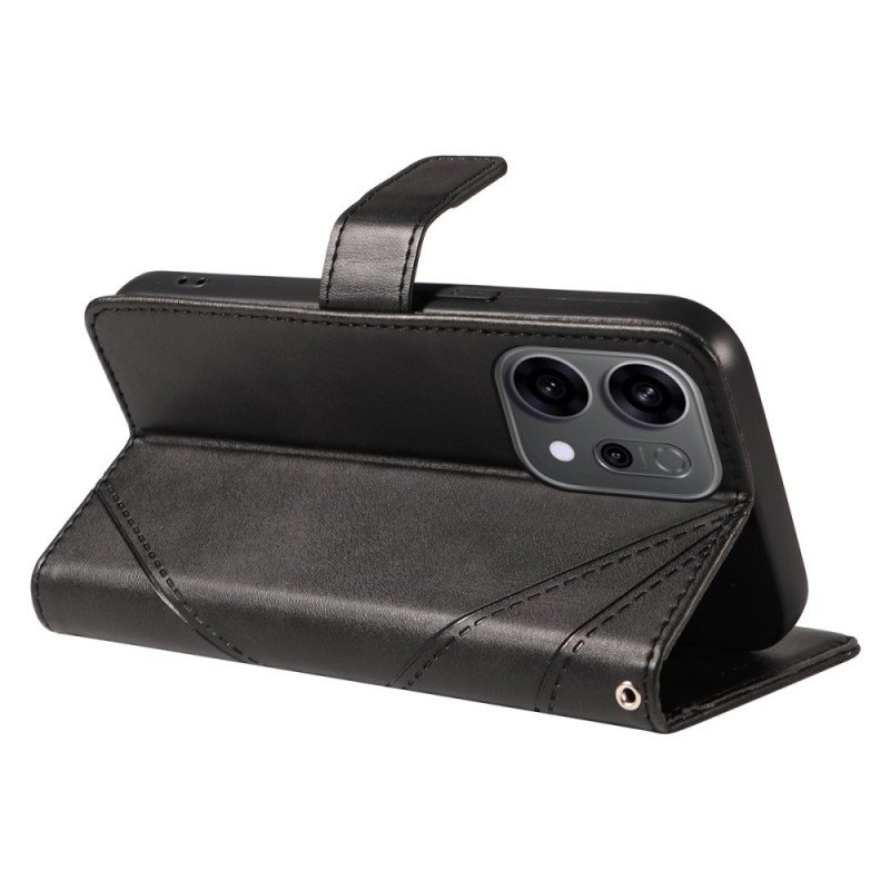 Läderfodral Oppo Reno 14 5g Telefonfodral Tvåfärgade Linjer