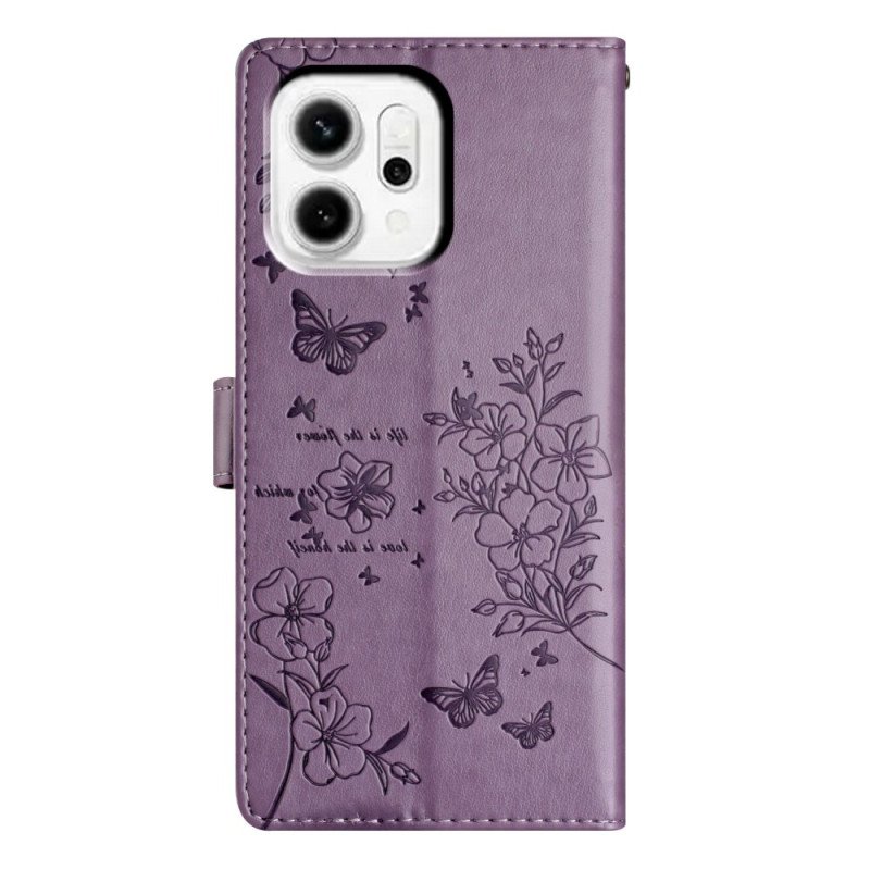 Skyddsfodral Oppo Reno 14 5g Graverade Blommor