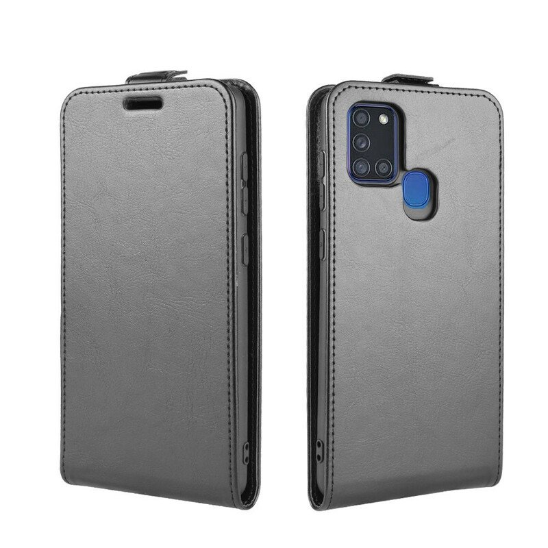 Fodral Samsung Galaxy A21s Folio-fodral Vikbar Lädereffekt