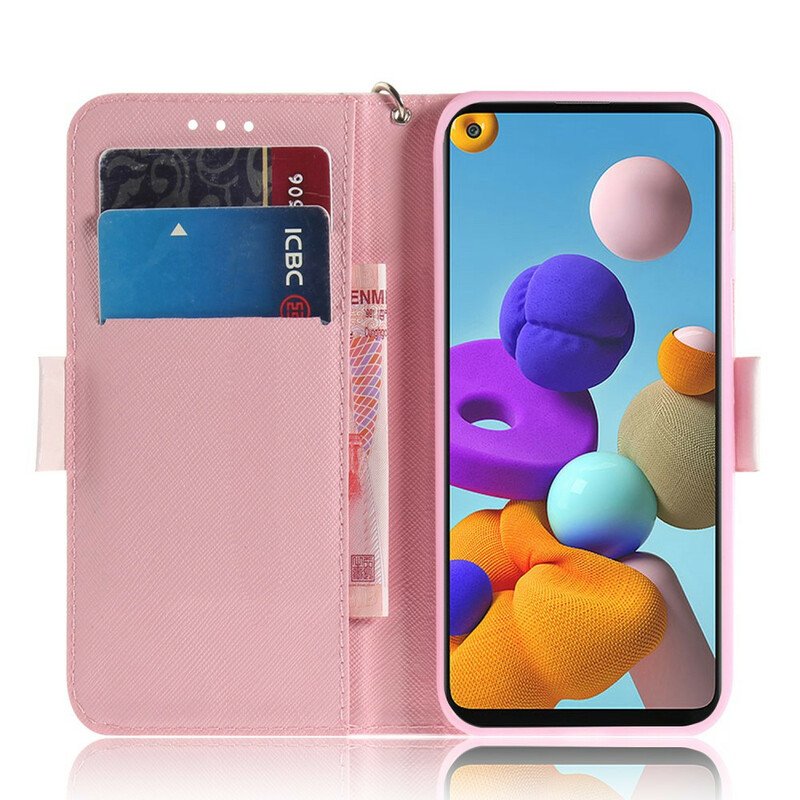 Fodral Samsung Galaxy A21s Med Kedjar Strappy Cat Friends