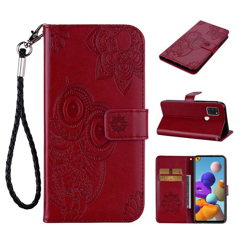 Fodral Samsung Galaxy A21s Uggla Mandala Och Lanyard