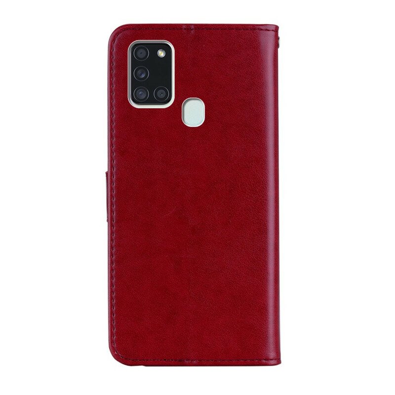 Fodral Samsung Galaxy A21s Uggla Mandala Och Lanyard
