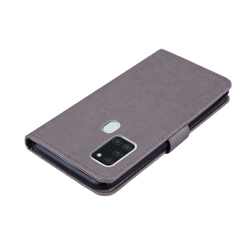 Folio-fodral Samsung Galaxy A21s Uggla Mandala Och Charm