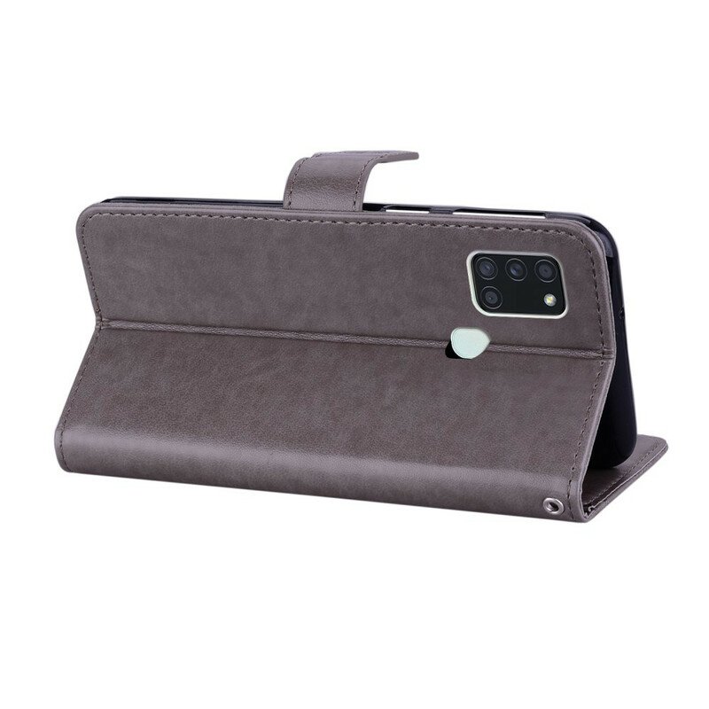 Folio-fodral Samsung Galaxy A21s Uggla Mandala Och Charm