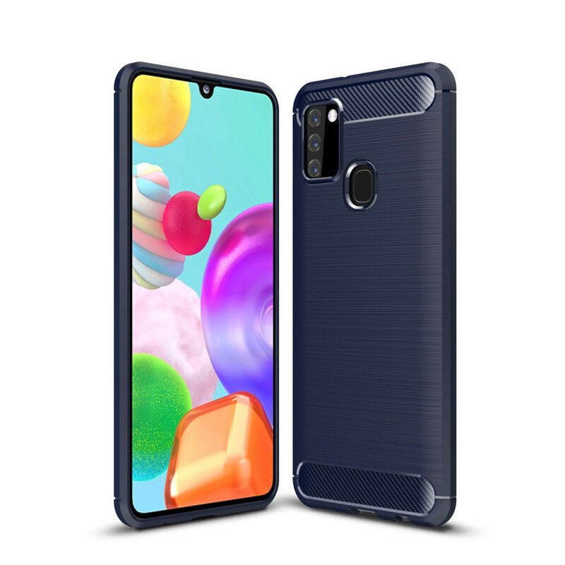 Skal Samsung Galaxy A21s Borstad Kolfiber