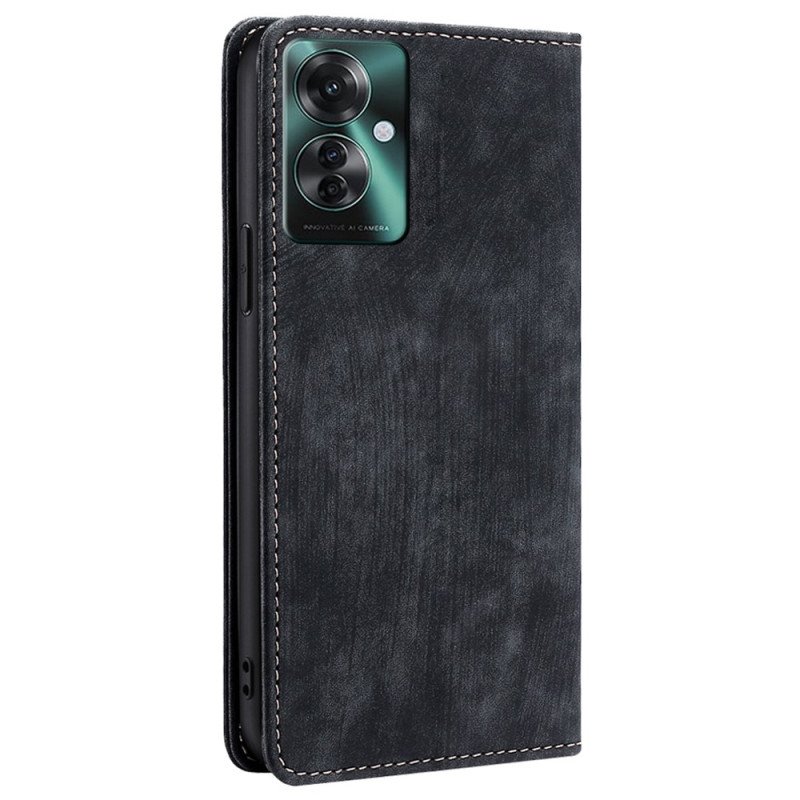 Folio-fodral För Oppo Reno 11f 5g Mockaeffekt Med Rfid-blockering