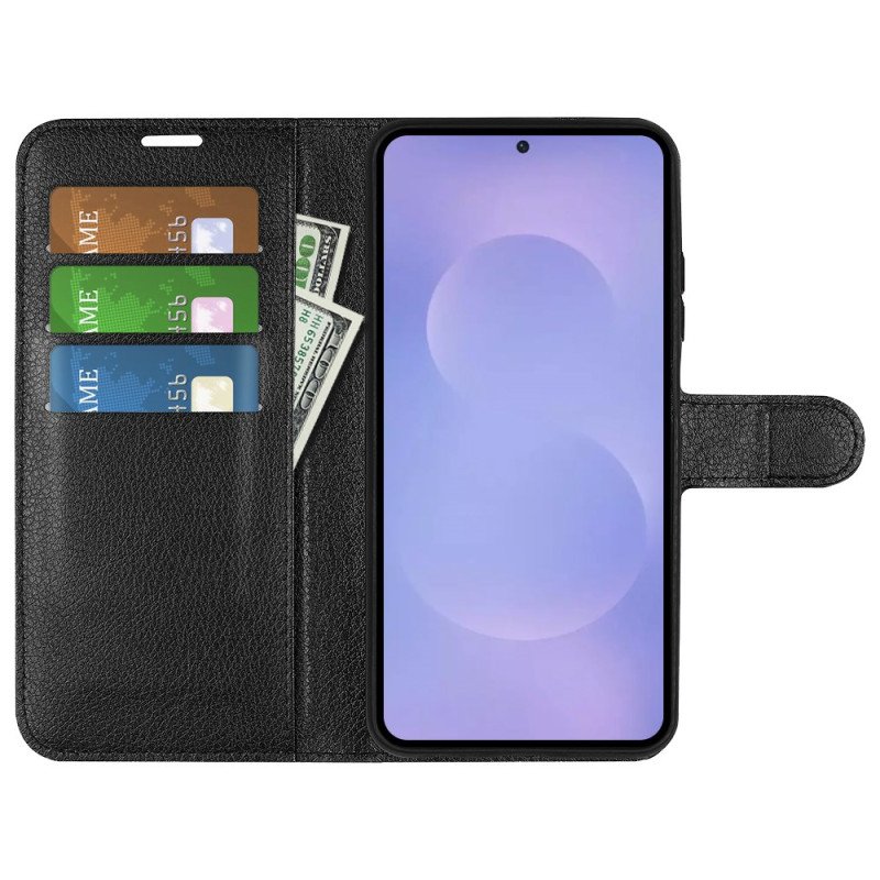 Fodral Samsung Galaxy S26 Litchi-imitationsläder