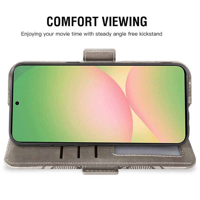 Läderfodral Samsung Galaxy S26 Telefonfodral Mönstrad Pion