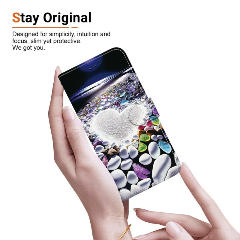 Läderfodral Samsung Galaxy S26 Telefonfodral Vitt Hjärta