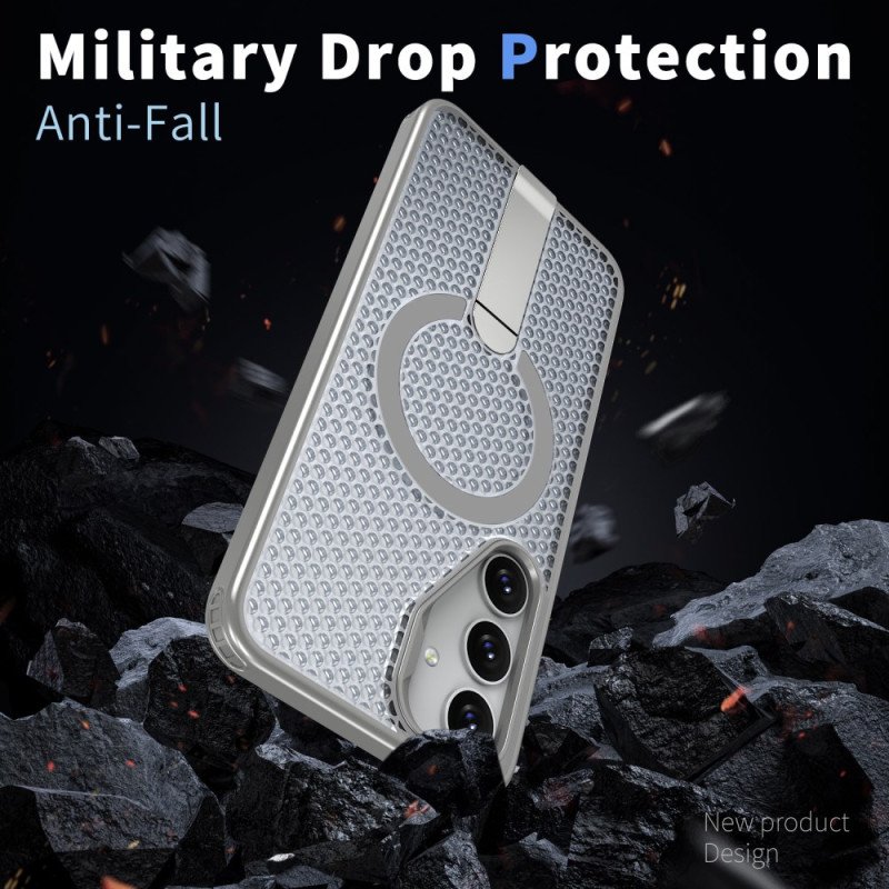 Skal Samsung Galaxy S26 Magnetisk Med Magnetiskt Stativ Och Stativ Med Rutmönster