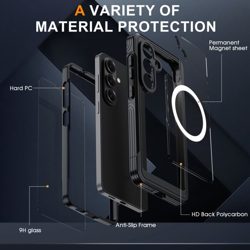 Skal Samsung Galaxy S26 Magnetisk Med Skyddande Film I Härdat Glas