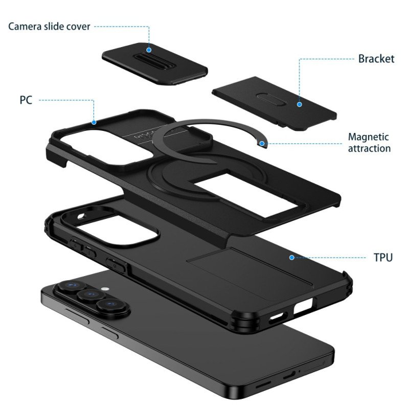 Skal Samsung Galaxy S26 Skjutbart Magnetiskt Stöd Och Kameraskydd