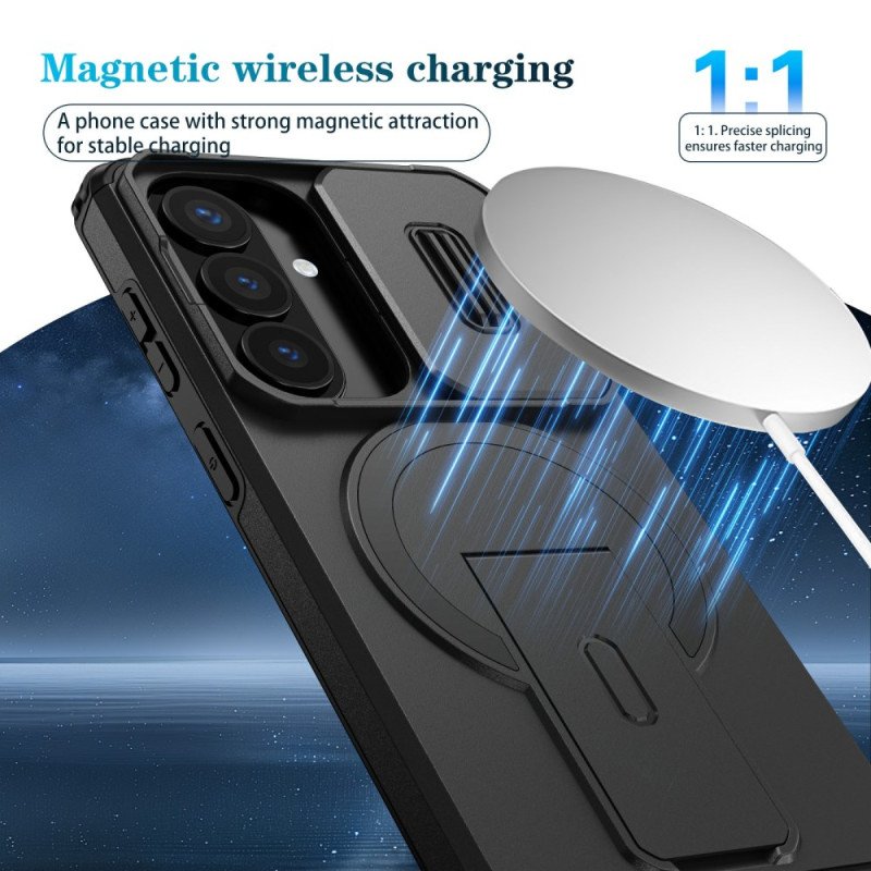 Skal Samsung Galaxy S26 Skjutbart Magnetiskt Stöd Och Kameraskydd