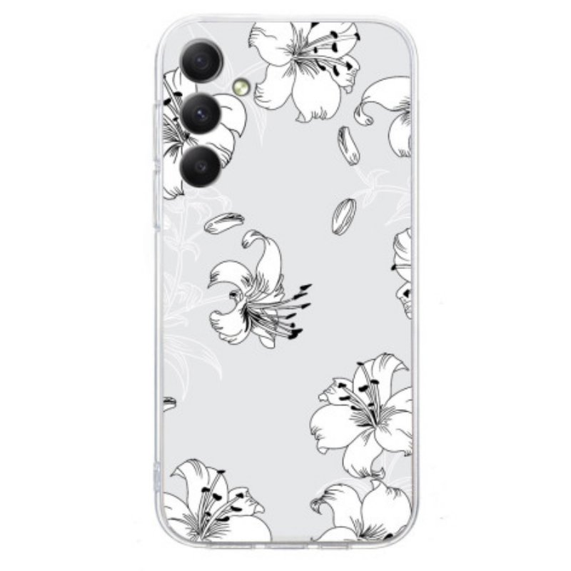 Skal Samsung Galaxy S26 Telefonfodral Vita Blommor