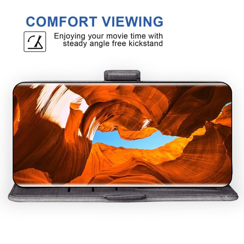 Skyddsfodral Samsung Galaxy S26 Med Denimstruktur Och Roterande Korthållare