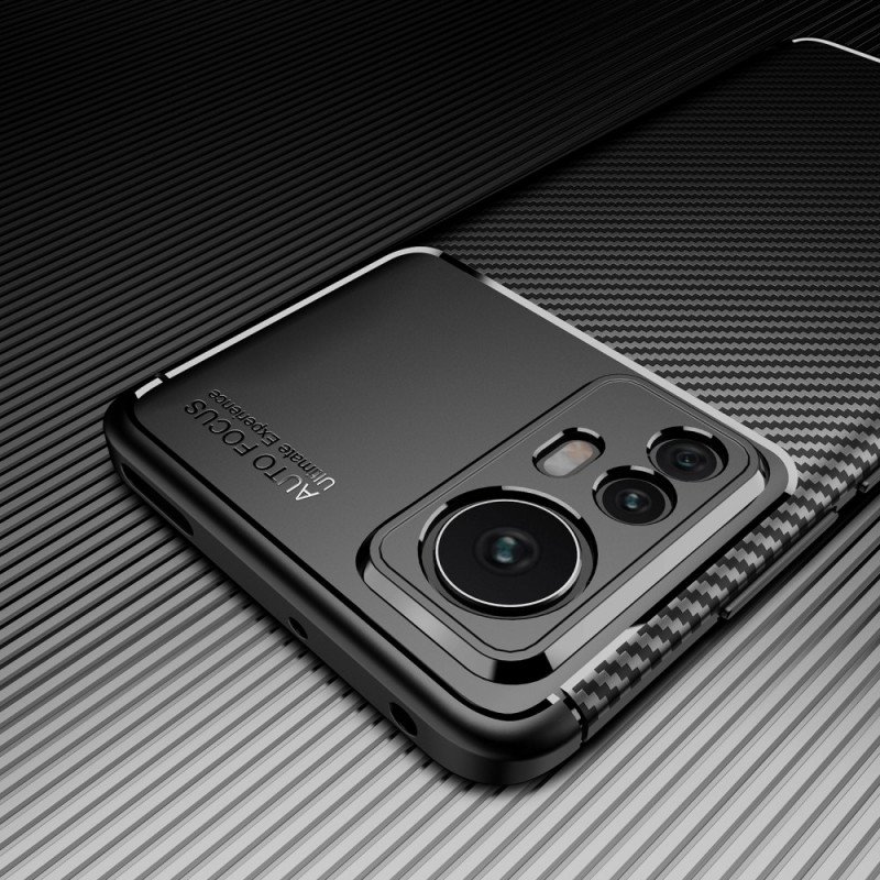 Mobilskal Xiaomi 12 / 12X Flexibel Kolfiberstruktur