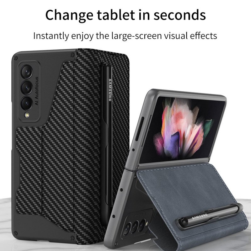 Folio-fodral Samsung Galaxy Z Fold 3 5G Läderfodral Gkk Stylushållare I Konstläder